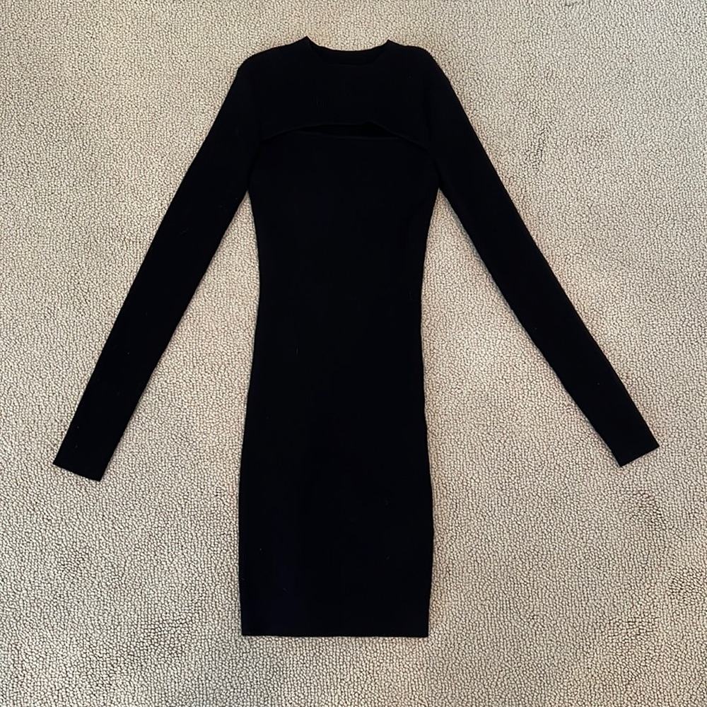 Black ribbed Winfred sweater dress,